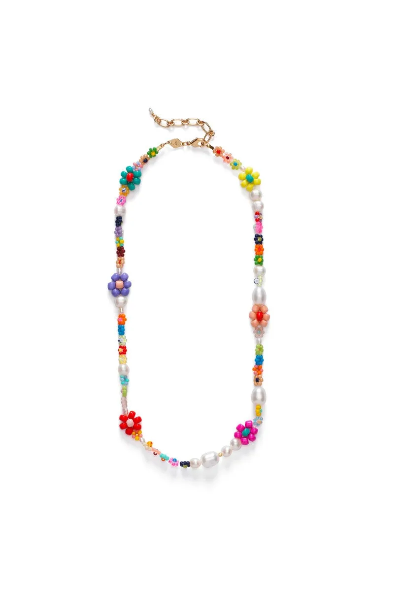 MEXI FLOWER NECKLACE-GOLDEN