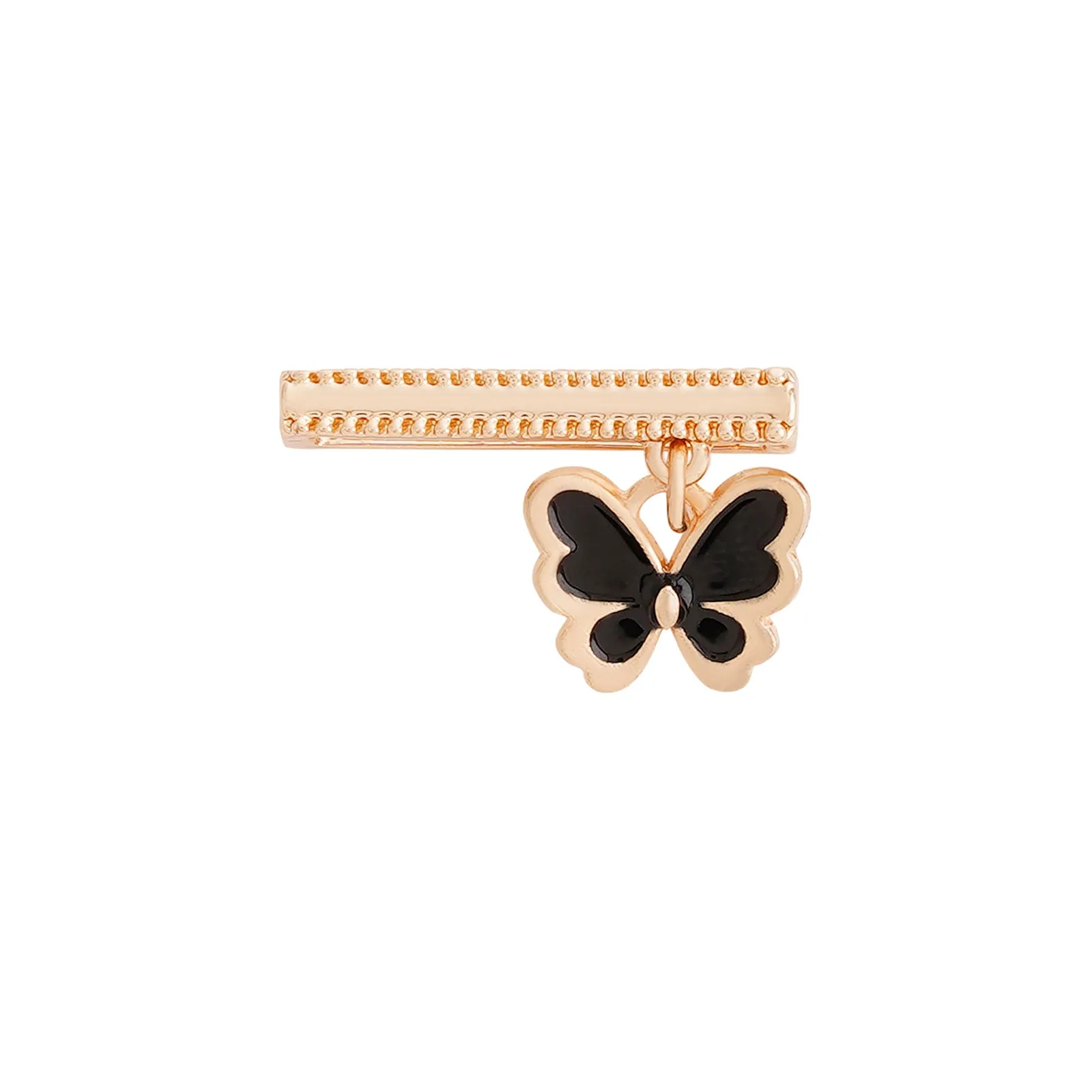 Midnight Butterfly Gold & Black Pin Watch Charm