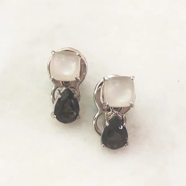 Moonstone & Smokey Quartz Separates Earrings