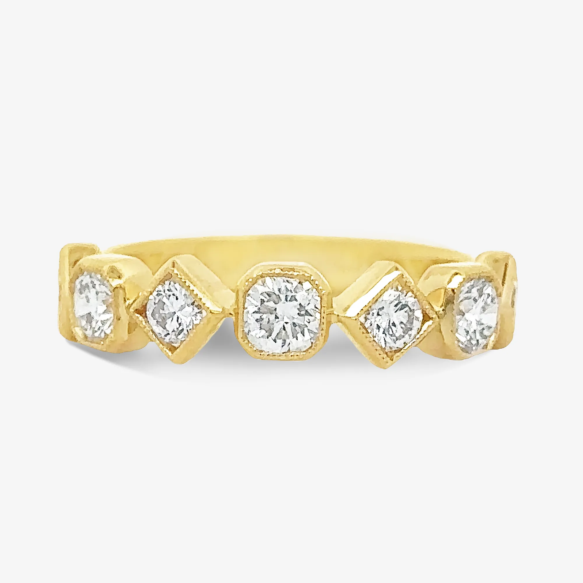 Multi-Shape Halfway Diamond Ring