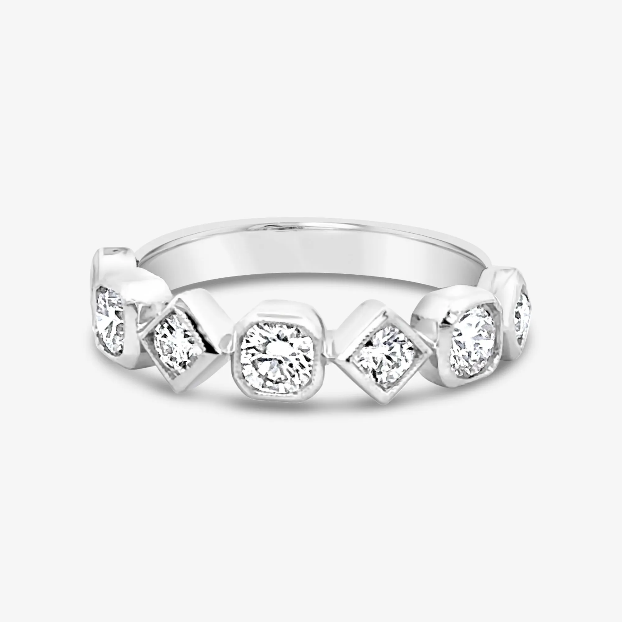 Multi-Shape Halfway Diamond Ring