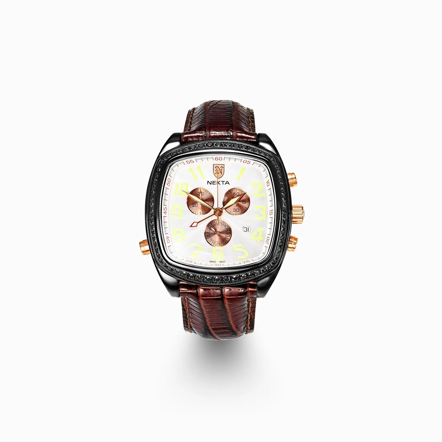 NEKTA WATCH: EMPIRE with Brown Leather Strap