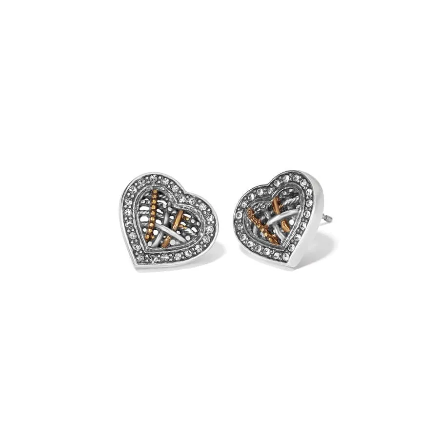 Neptune's Rings Woven Heart Post Earrings