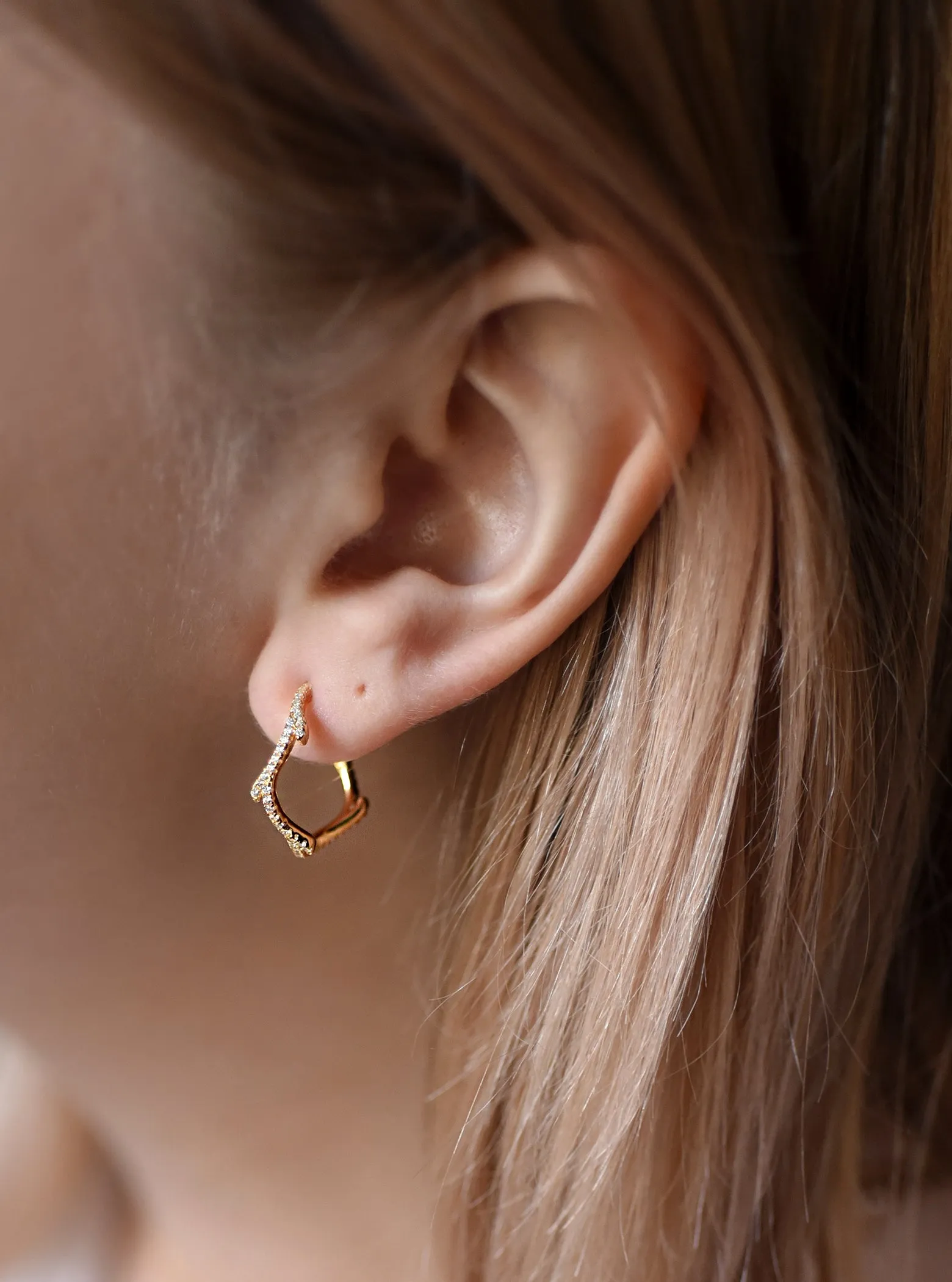 Olive Branch Hoop Earrings