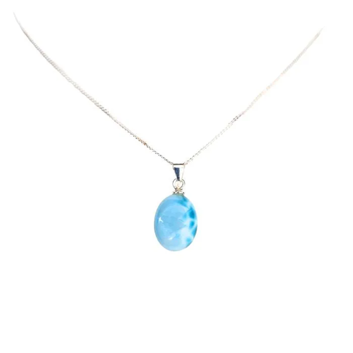 Oval Larimar Necklace