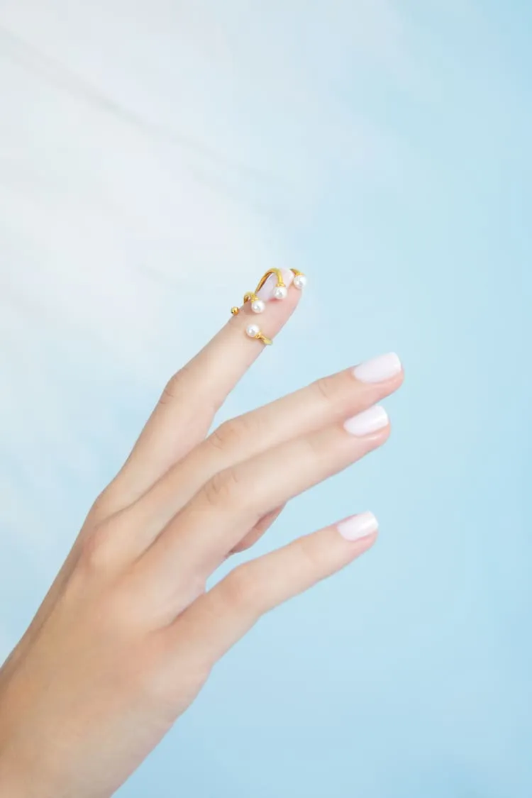 pearl wedding nail ring