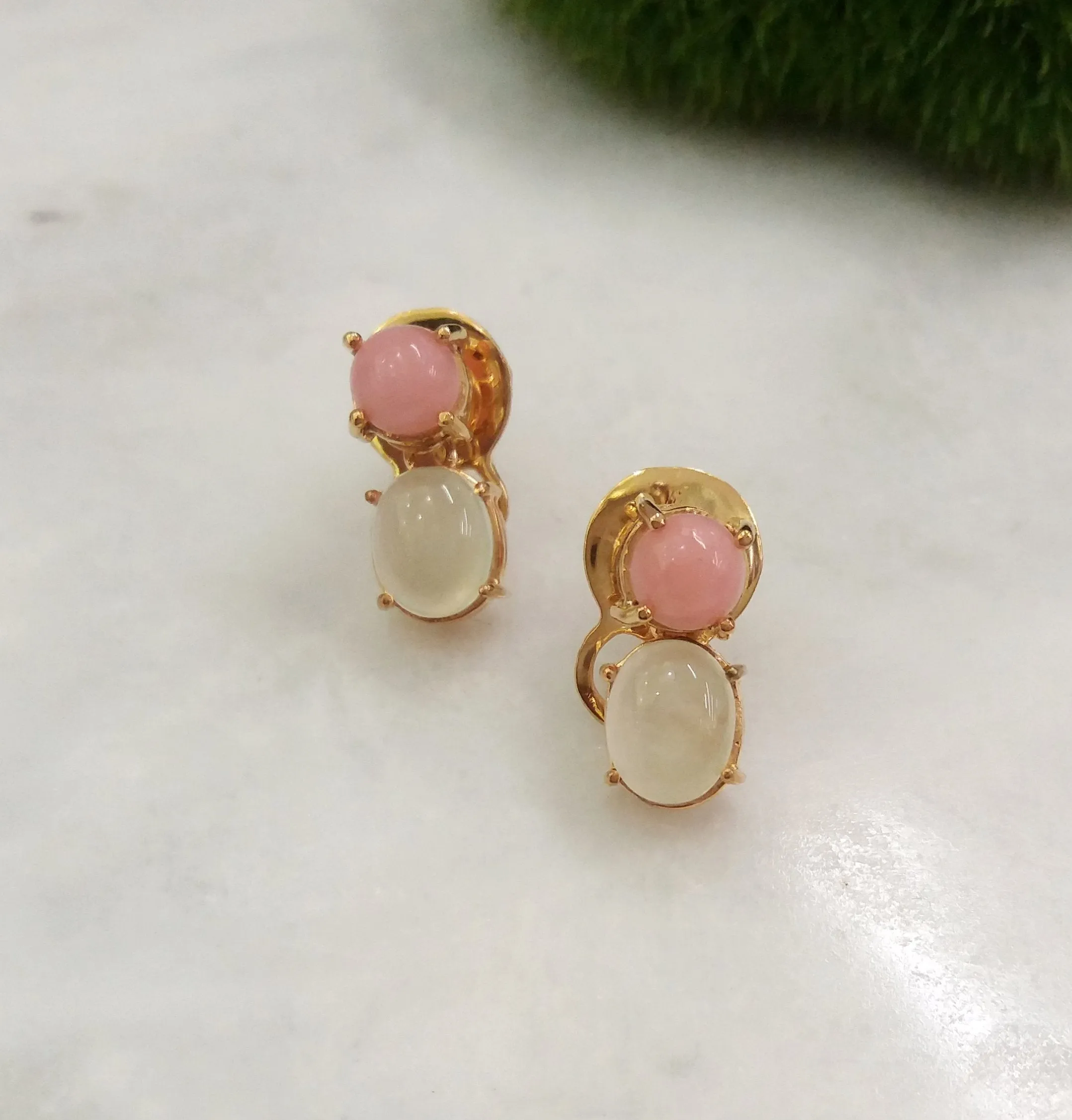 Pink Opal &  Moonstone Separates Earrings