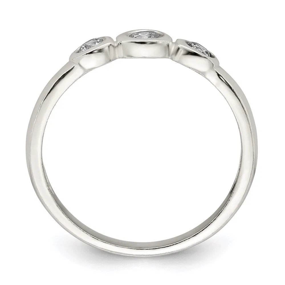 Polished CZ Ring in Sterling Silver