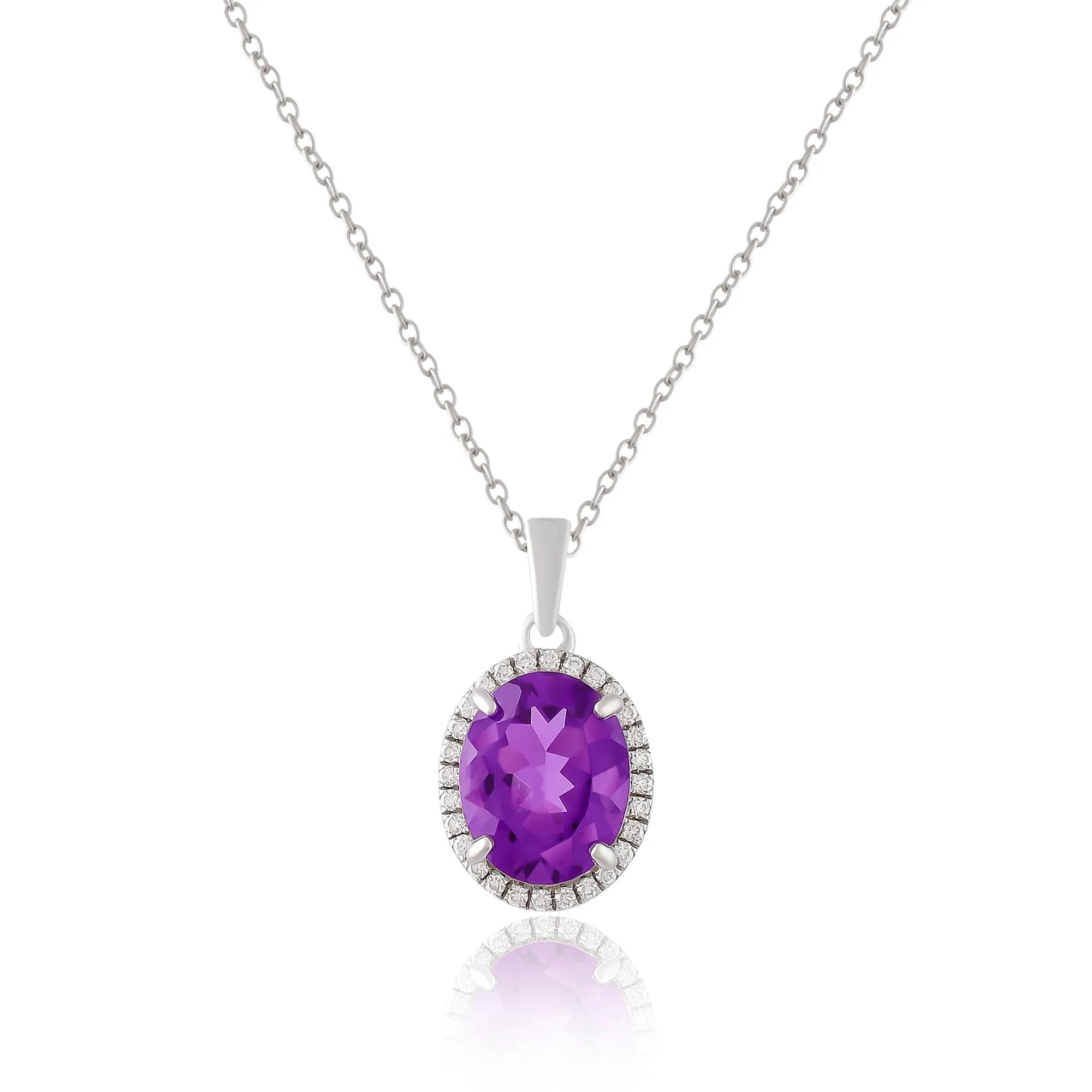 Purple Amethyst Pendant Necklace