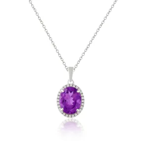 Purple Amethyst Pendant Necklace