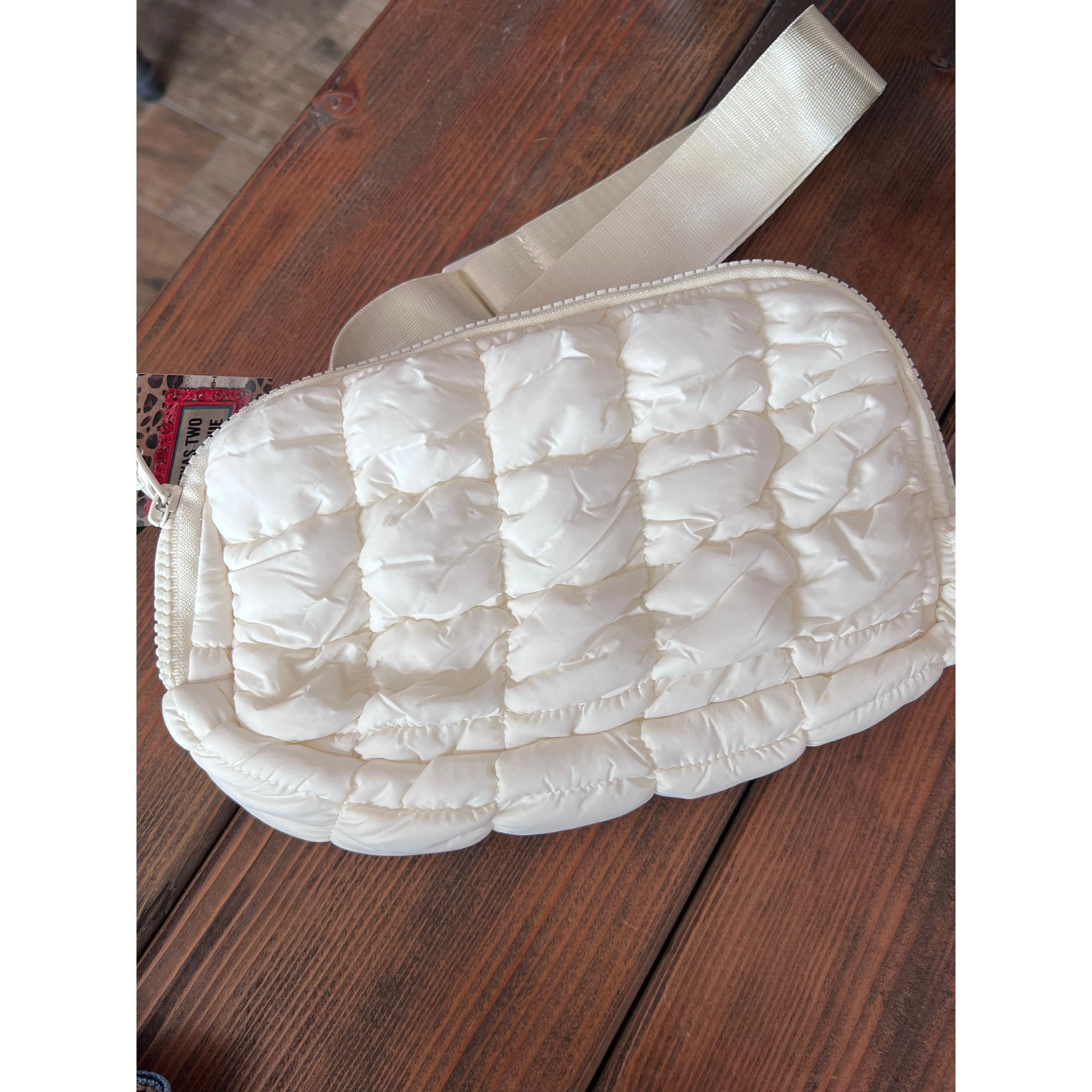 Quilted Belt Bags in Light Blue