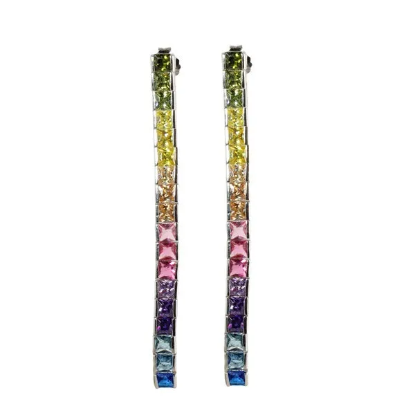 RAINBOW TENNIS EARRINGS