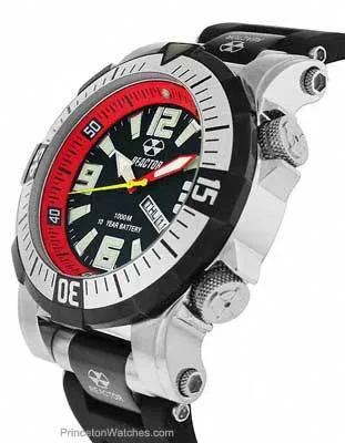 Reactor Poseidon - Black Red Dial - 1000 Meters - Day Date - 2 Rotating Bezels