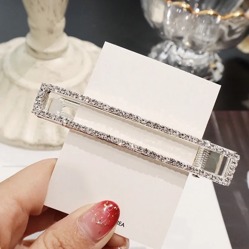 Rectangle Rhinestone Hair Clip - LAST CHANCE / FINAL SALE