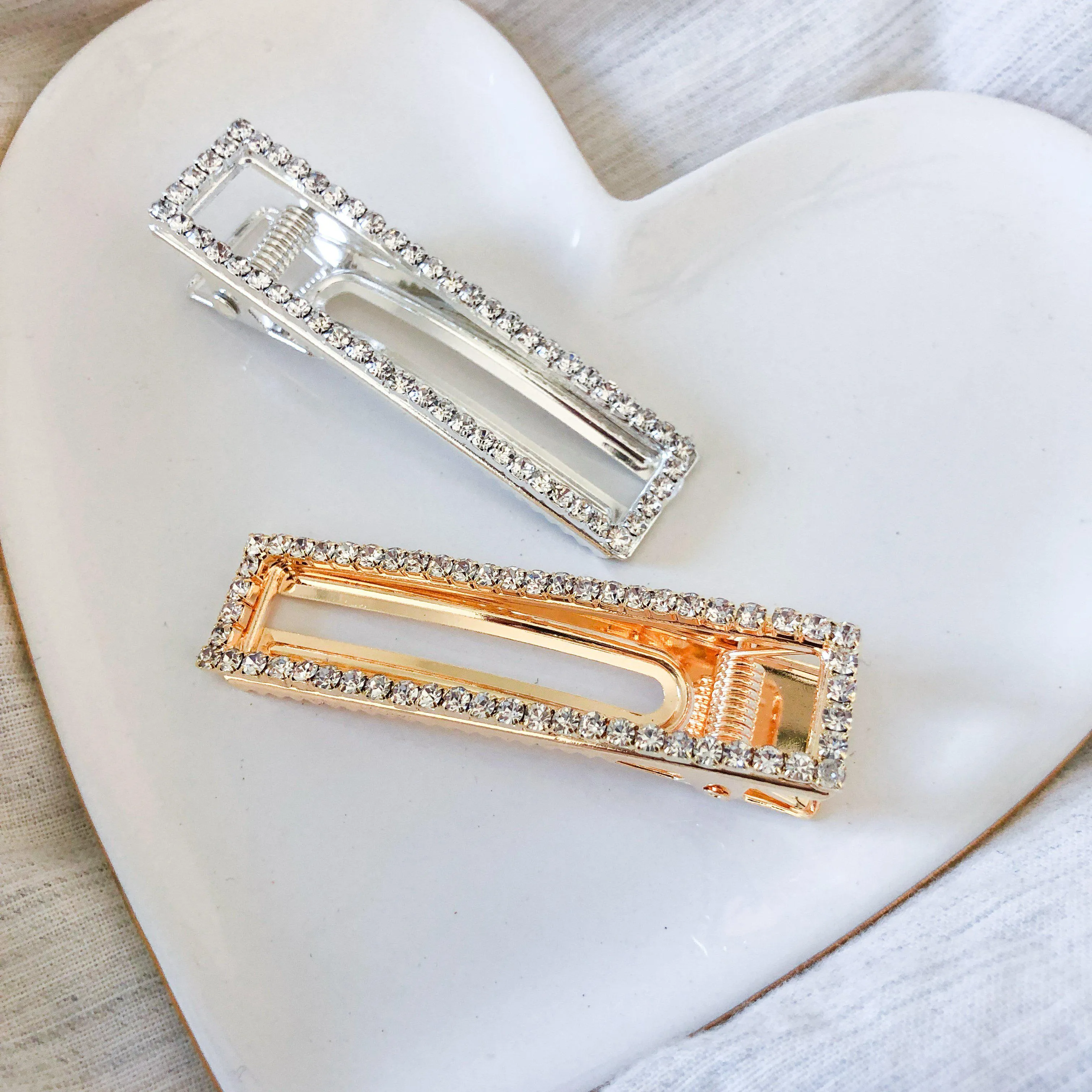 Rectangle Rhinestone Hair Clip - LAST CHANCE / FINAL SALE