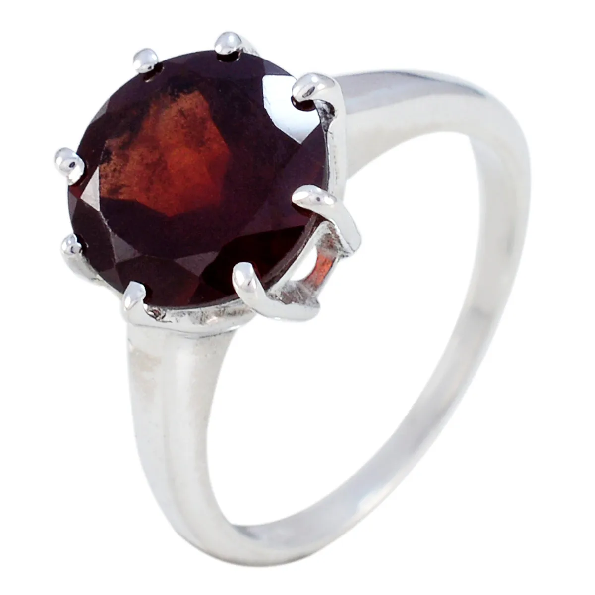 Refined Stone Garnet 925 Sterling Silver Rings Birthstones Jewelry