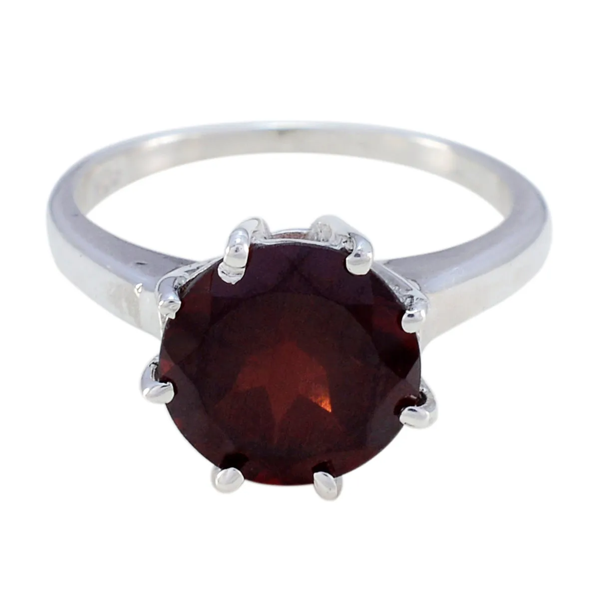 Refined Stone Garnet 925 Sterling Silver Rings Birthstones Jewelry