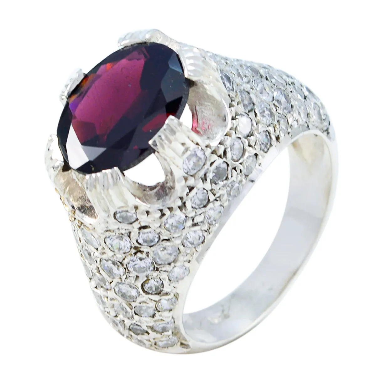 Riyo Dollish Gemstone Garnet 925 Silver Ring Gift For Boxing Day