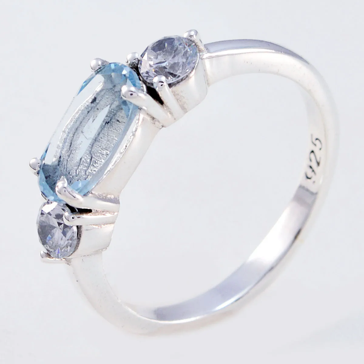 Riyo Enticing Gems Blue Topaz 925 Silver Rings Lauren B Jewelry