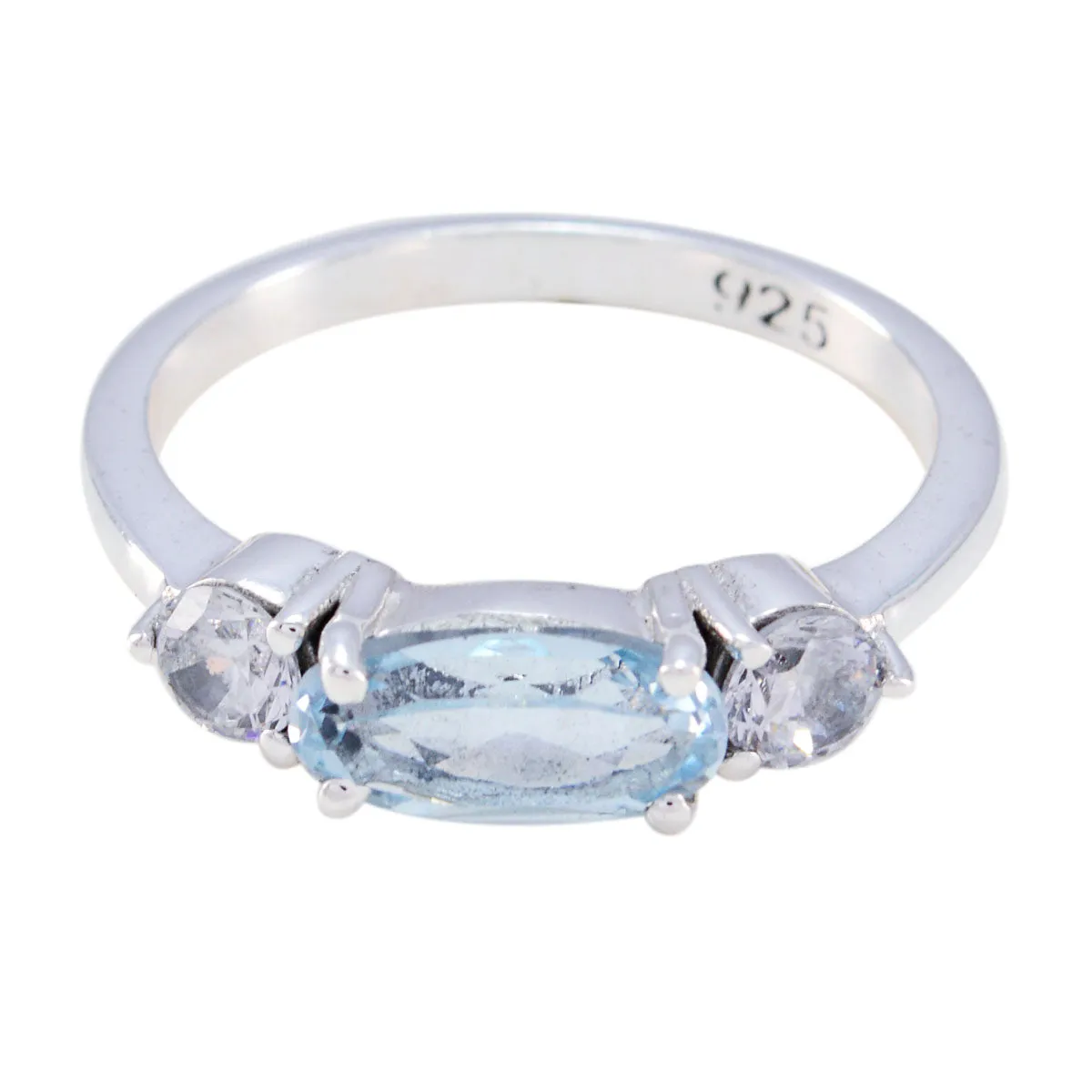 Riyo Enticing Gems Blue Topaz 925 Silver Rings Lauren B Jewelry