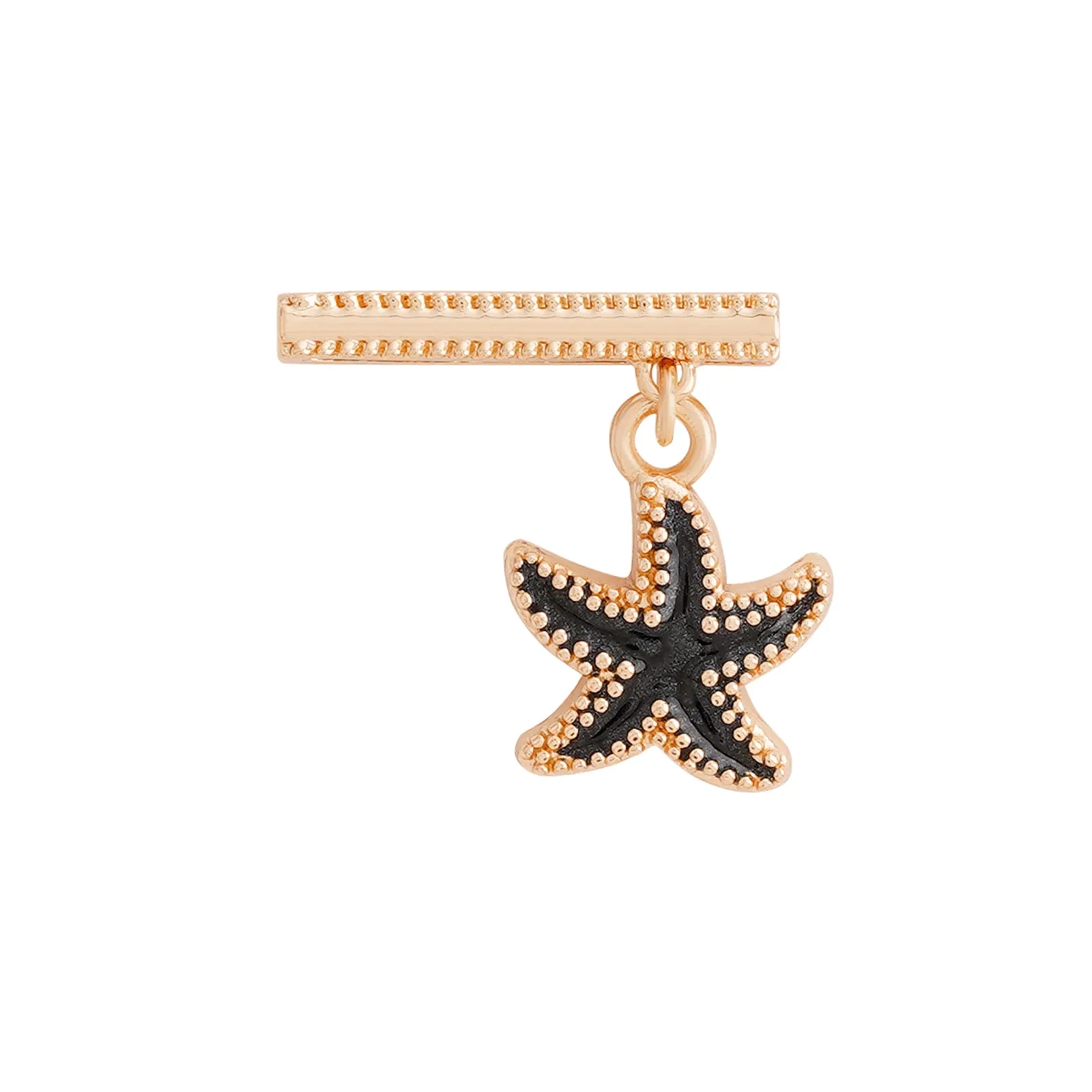 Sea Star Gold & Black Pin Watch Charm