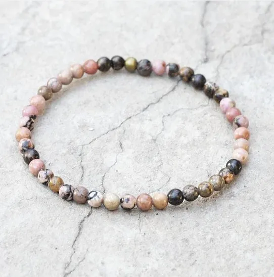 Self Love Rhodonite Single Mala Bracelet