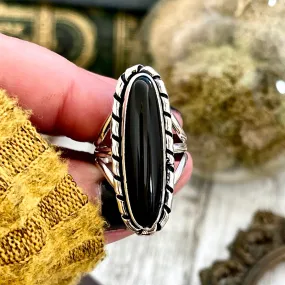 Size 7 8 9 Black Onyx Statement Ring Set in Sterling Silver / Curated by FOXLARK Collection