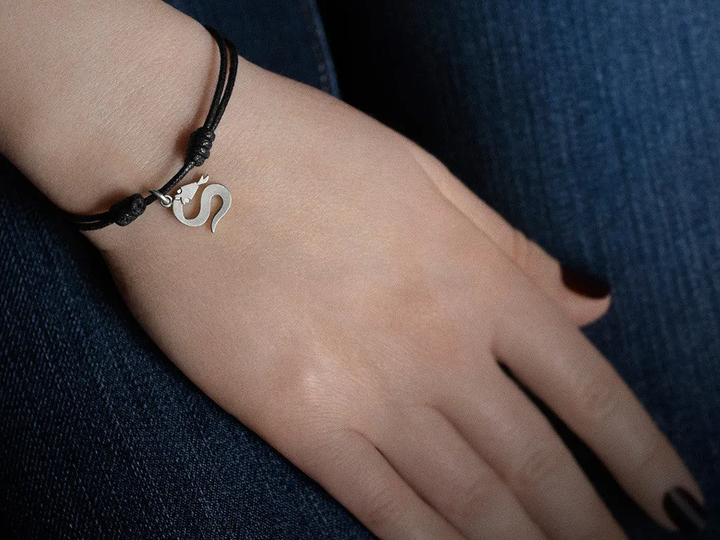 Snake Bones Logo Charm Bracelet in Sterling Silver