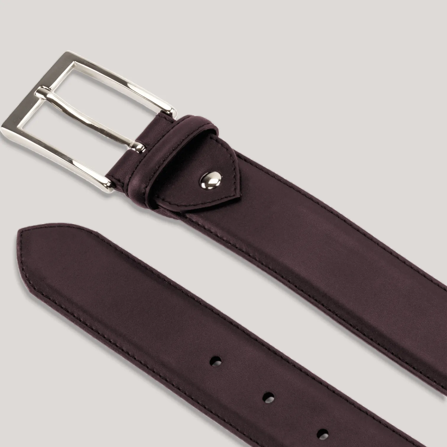 SOPHOS - Burgundy Vegan Belt - Silver