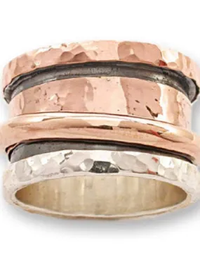 Spinner Ring  Spinning ring Sterling silver 9K Rose gold.