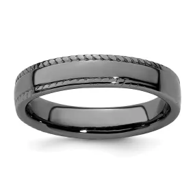 Stackable Expressions Black-Plated Ring in Sterling Silver