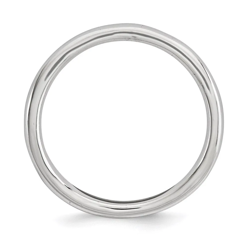 Stackable Expressions Polished Rhodium-plate Wave Ring in Sterling Silver