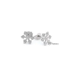 Sterling Silver Snowflake Women's Stud Earrings