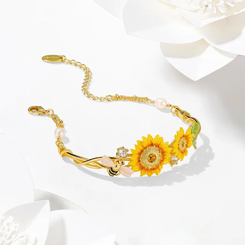 Sunflower & Bee Bracelet