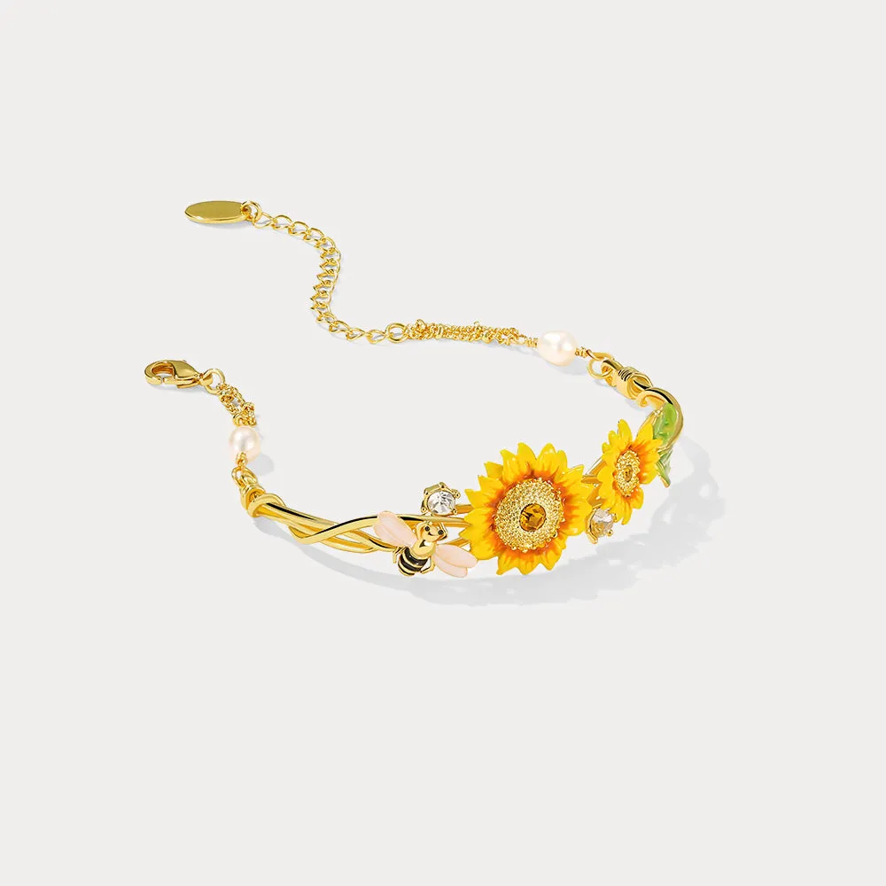 Sunflower & Bee Bracelet