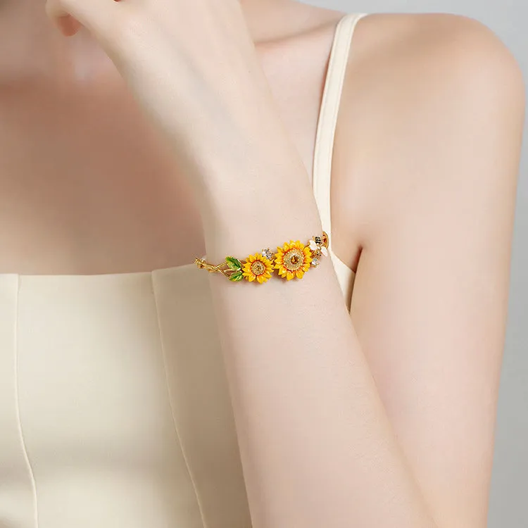 Sunflower & Bee Bracelet