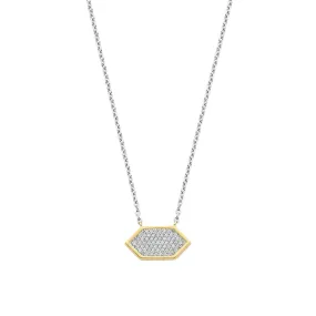 Ti Sento Geometric Pave Pendant Necklace