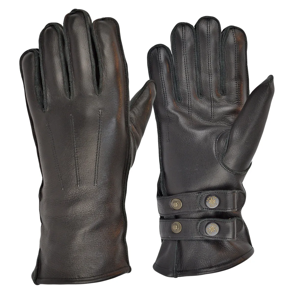 Twin Strap Fleece Lined Cafe Racer Gloves