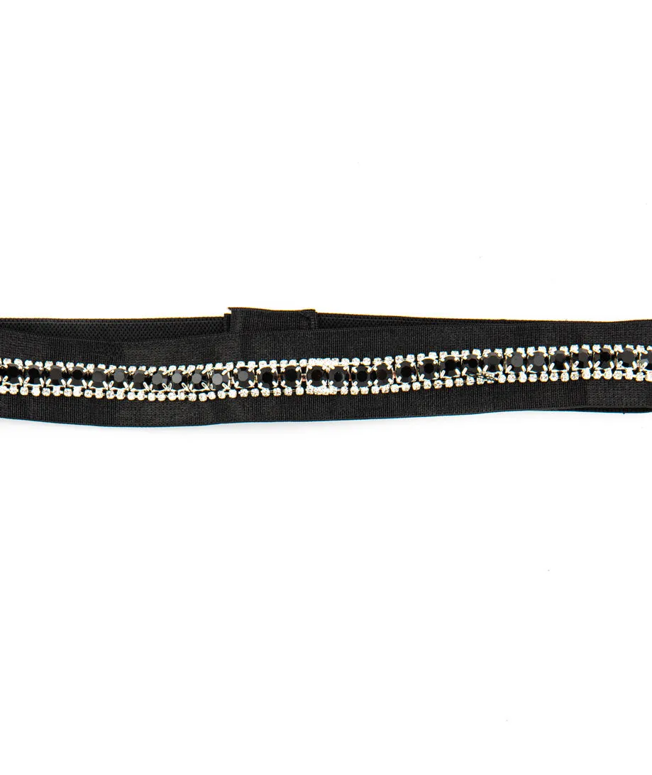 Un Deux Trois Girls Satin Crystal Belt