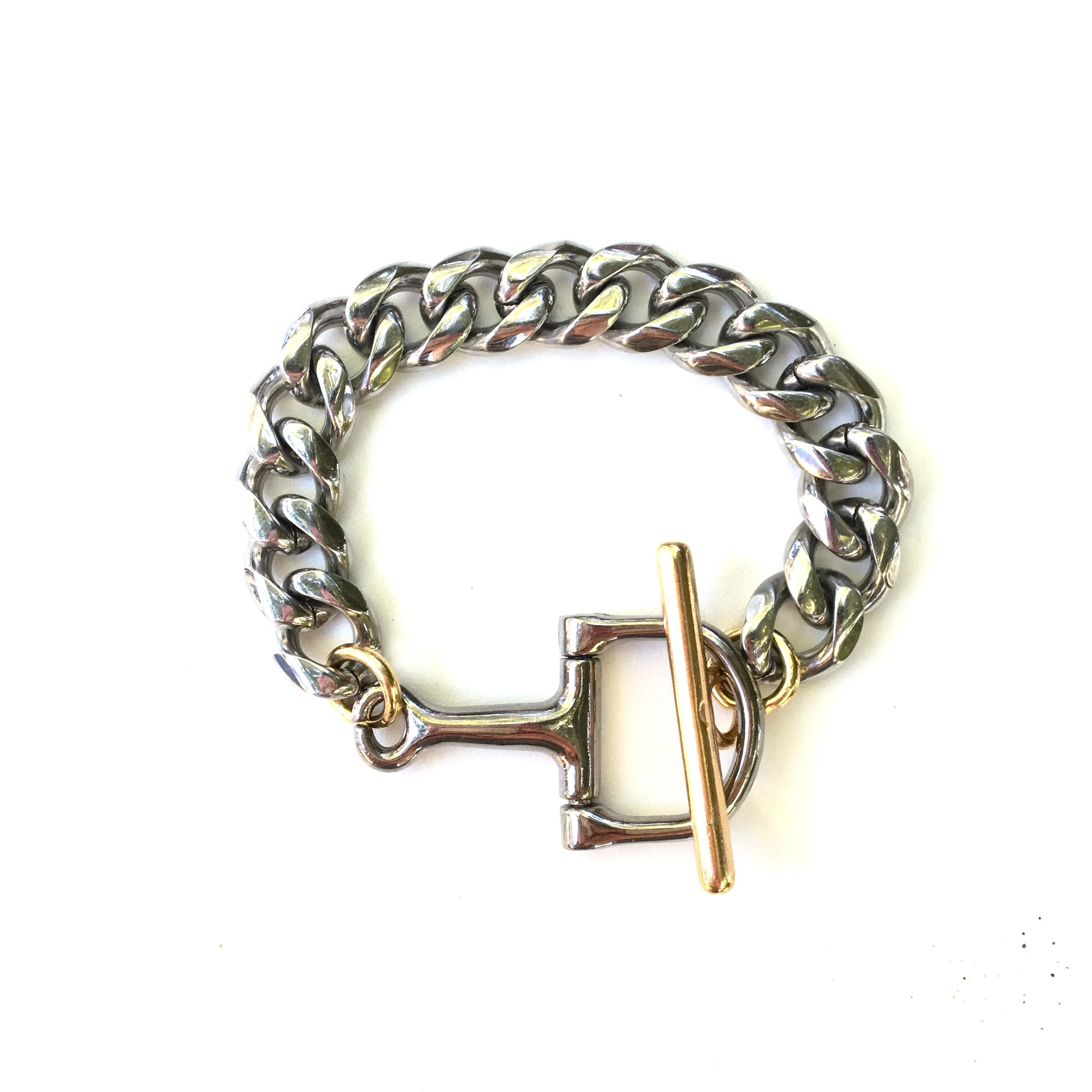 UNBRIDALED D-BIT BRACELET | Equestrian Jewerly | Curb Chain Bracelet - AtelierCG