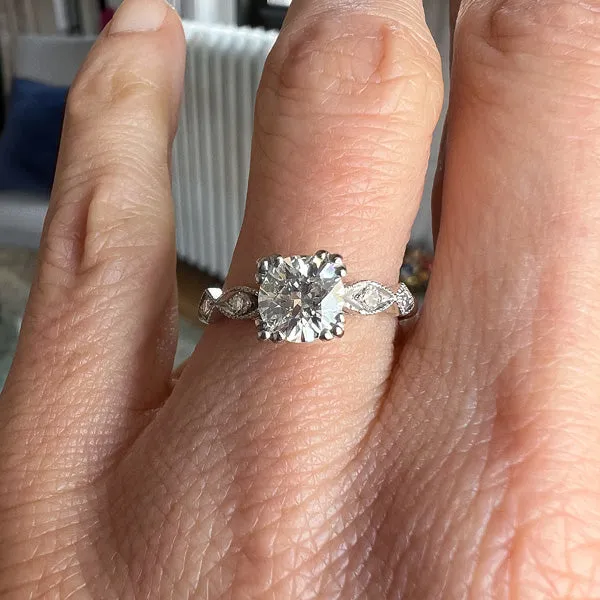 Vintage Diamond Engagement Ring, RBC 0.91ct.