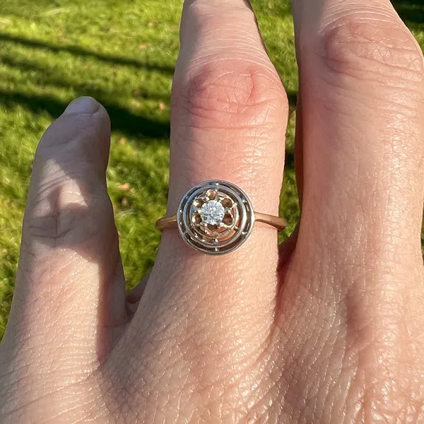 Vintage Diamond Ring, Old Euro 0.10ct.