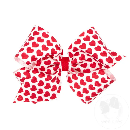 Wee Ones Bows - King - Heart Print