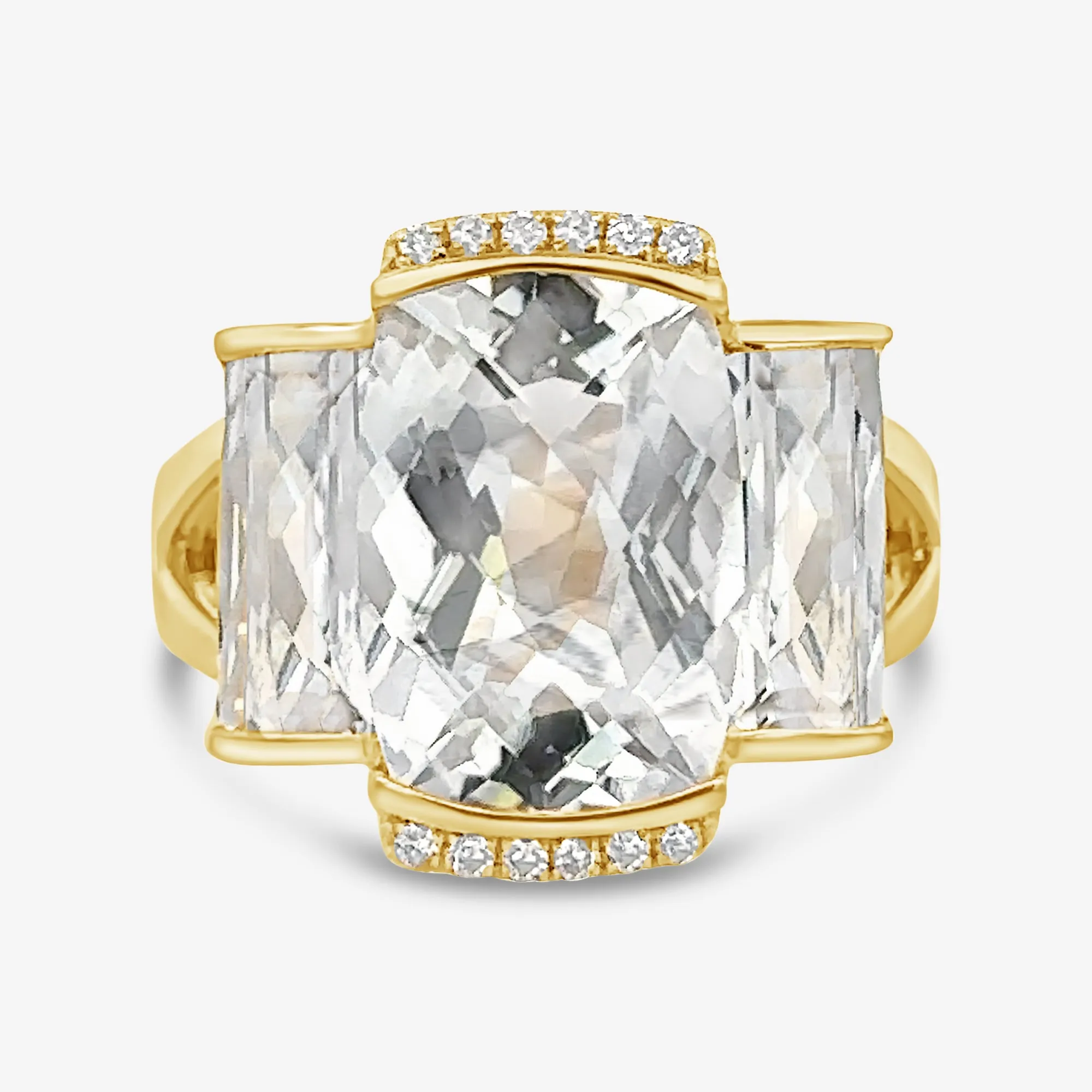 White Topaz Briolette Collection Medium Ring