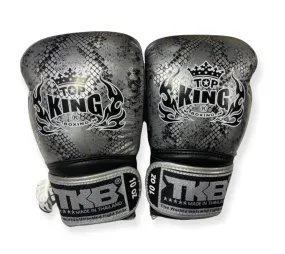 泰拳拳套 Thai Boxing Gloves: Top King Super Snake Air TKBGSS-02 Black(Silver)